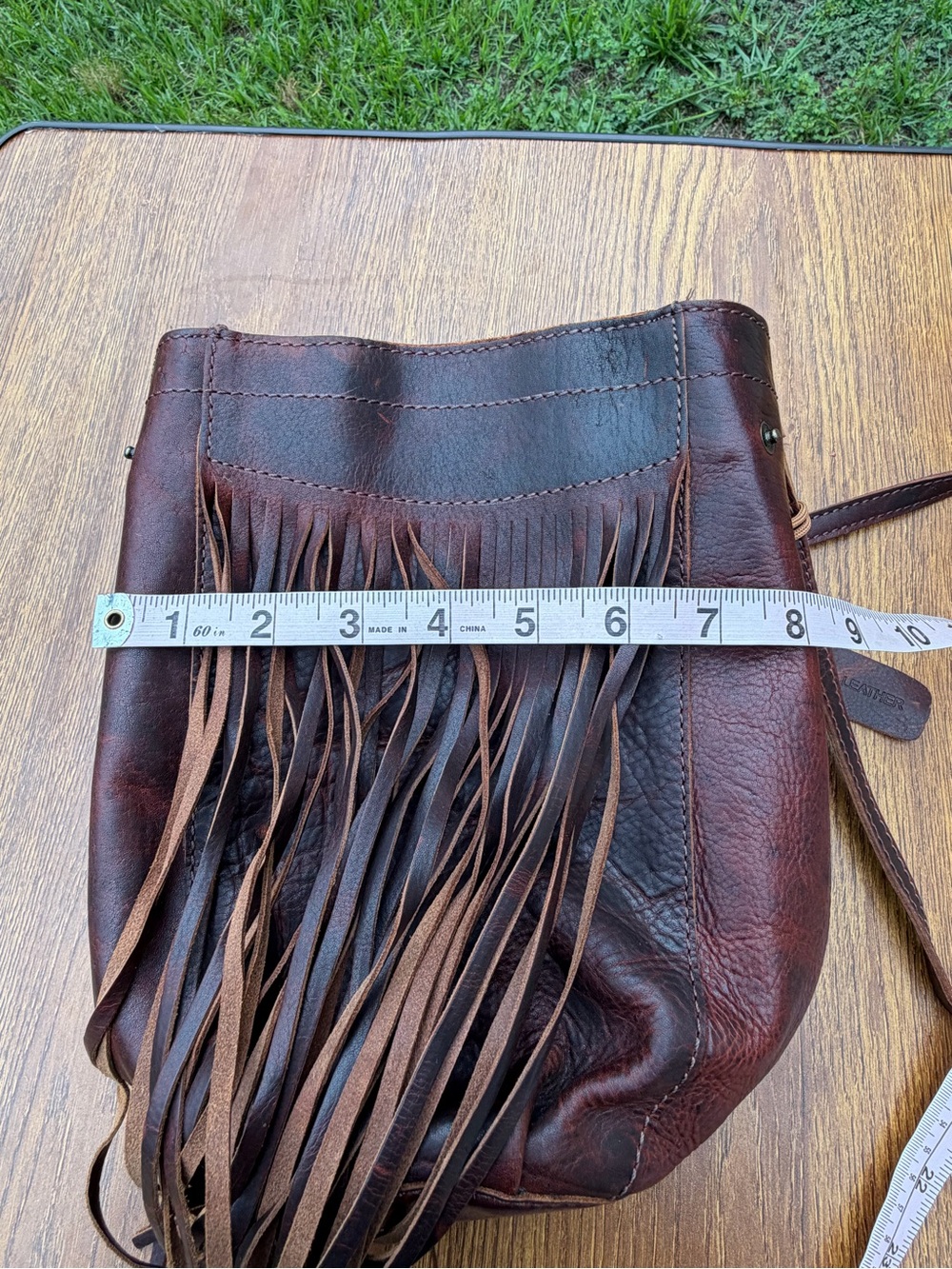 Genuine Leather Fringe Crossbody Bag Brown Boho Western Festival Purse - Picture 8 of 15
